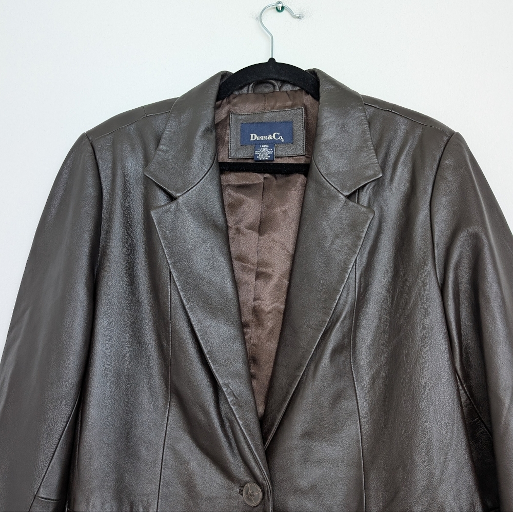 Denim&Co Brown Leather Jacket - Picture 2 of 16